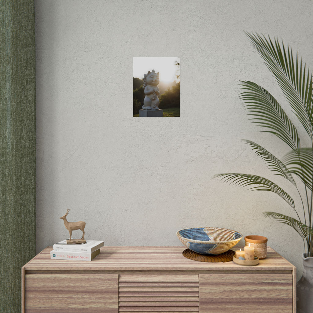 Sunlit Lucky Cat Wall Art - Poster