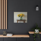 Sunflowers in Green Pitcher Wall Art - Stretched Canvas