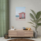 Pink Beach Cottage  Wall Art - Poster