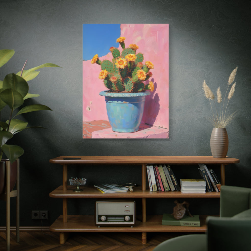 Cactus Pink Wall Art -  Stretched Canvas