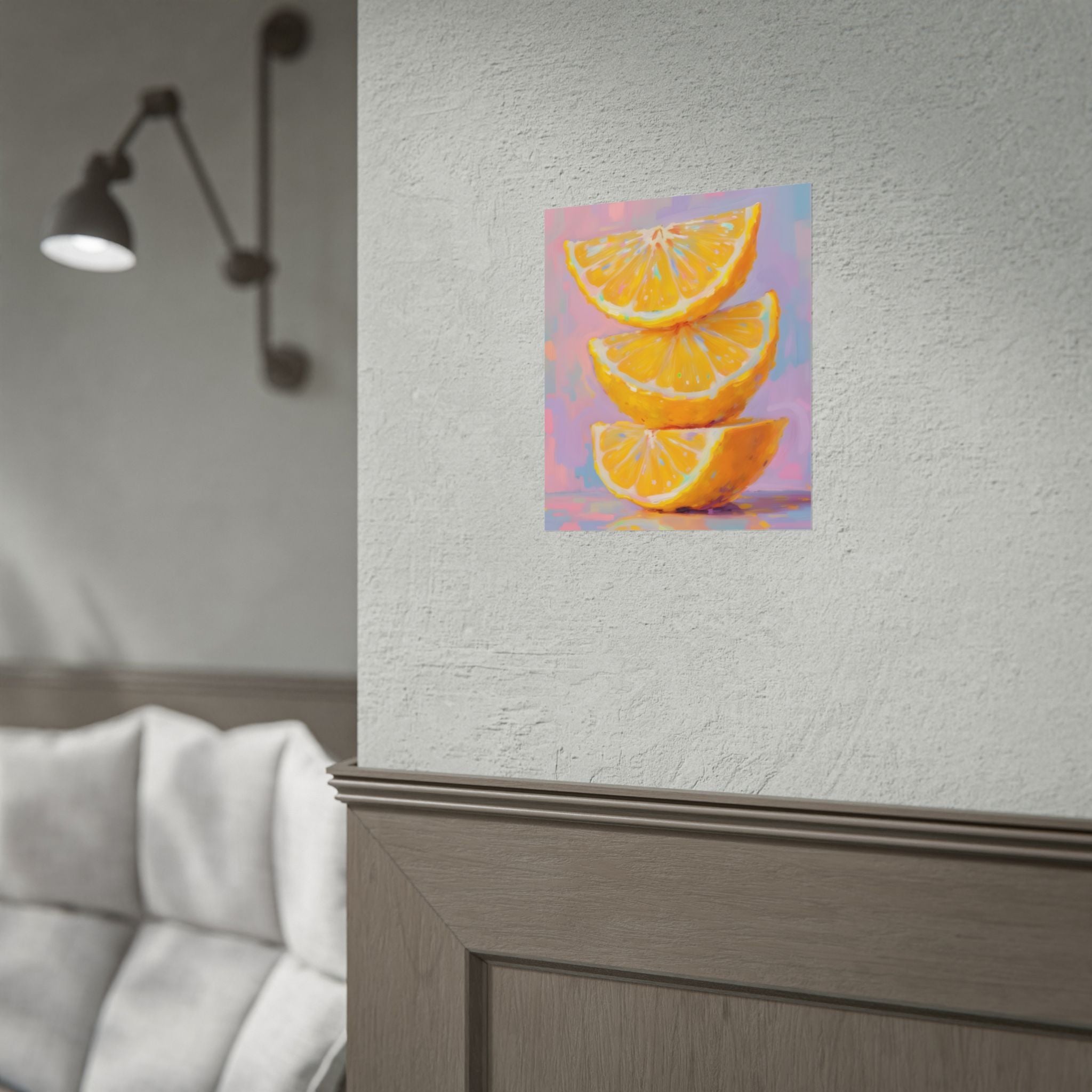 Citrus Slice - Stacked Lemon Wall Art - Stretched Poster