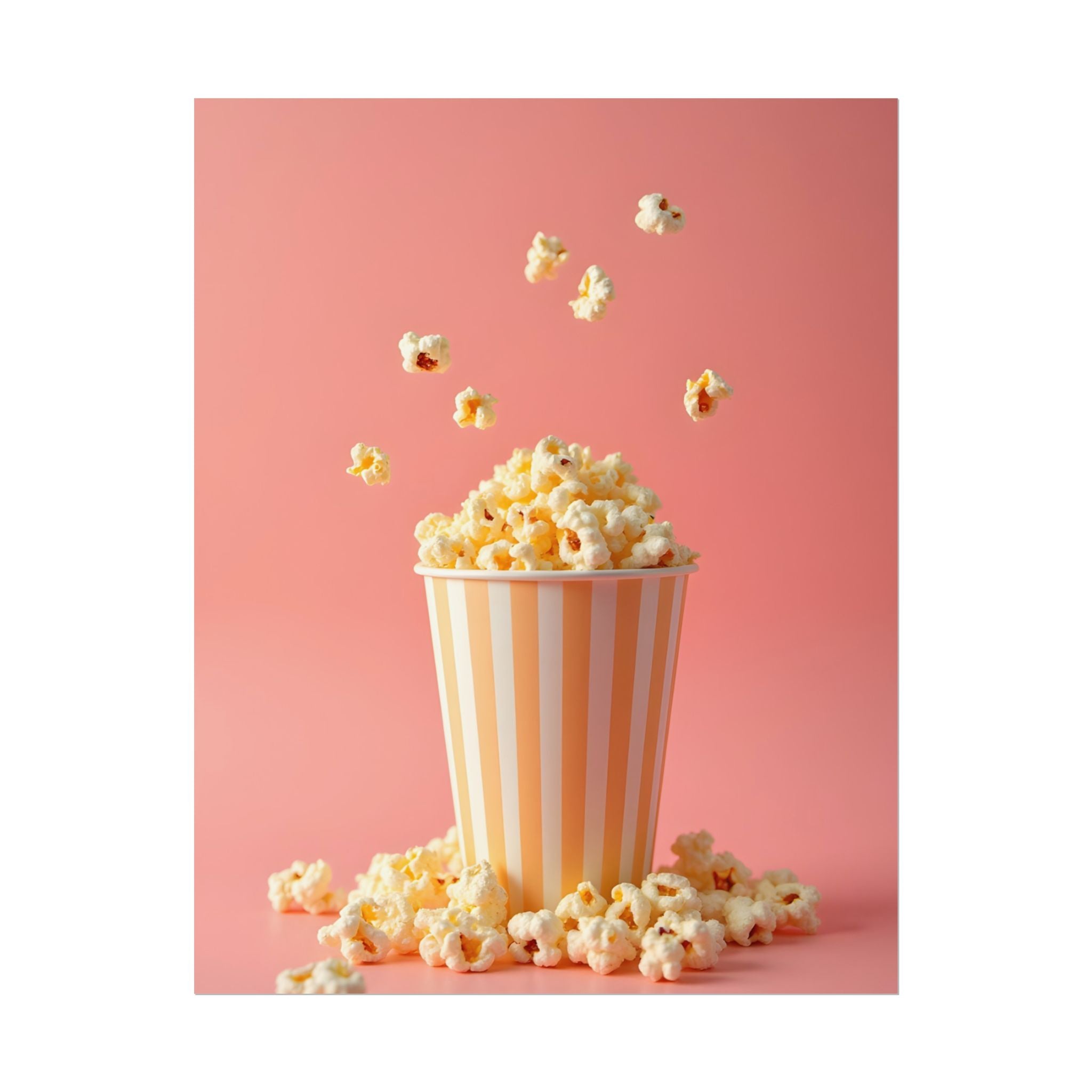 Popcorn with a pink background - Poster