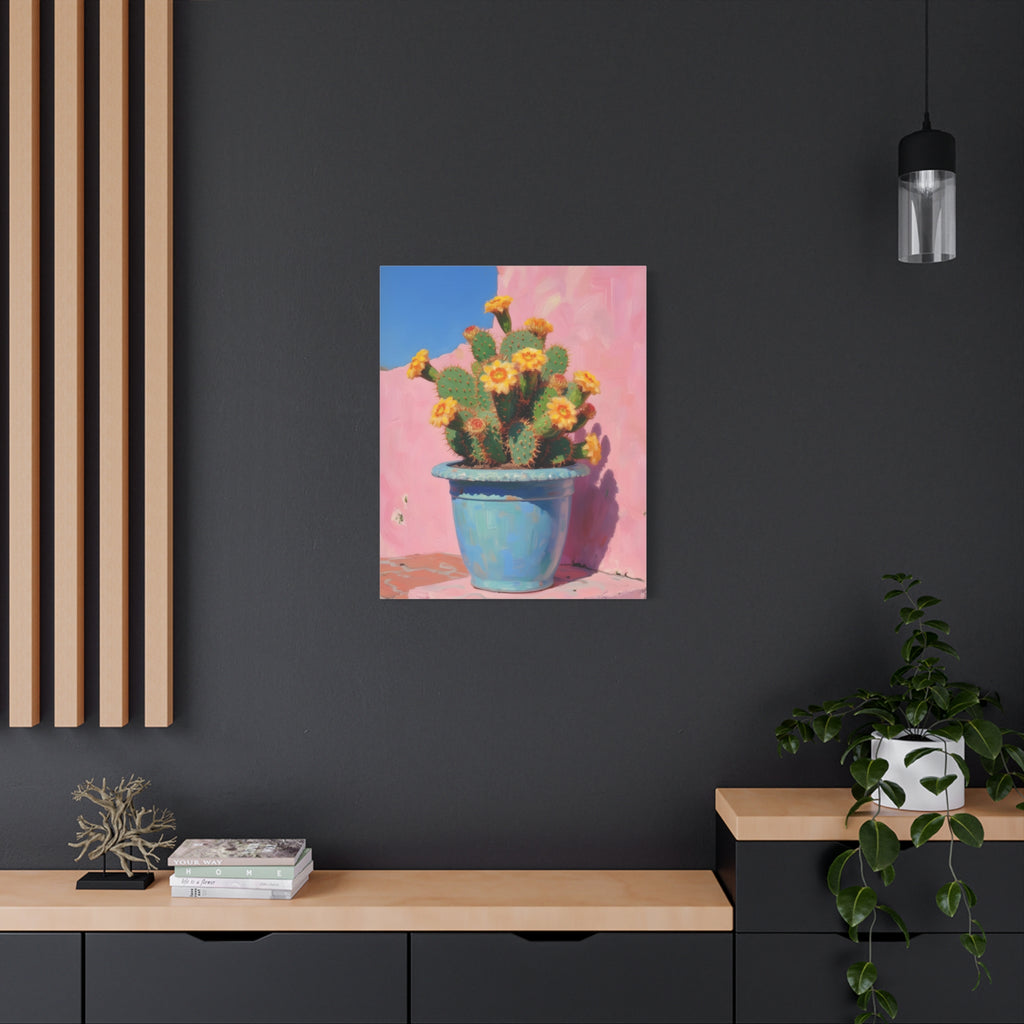 Cactus Pink Wall Art -  Stretched Canvas