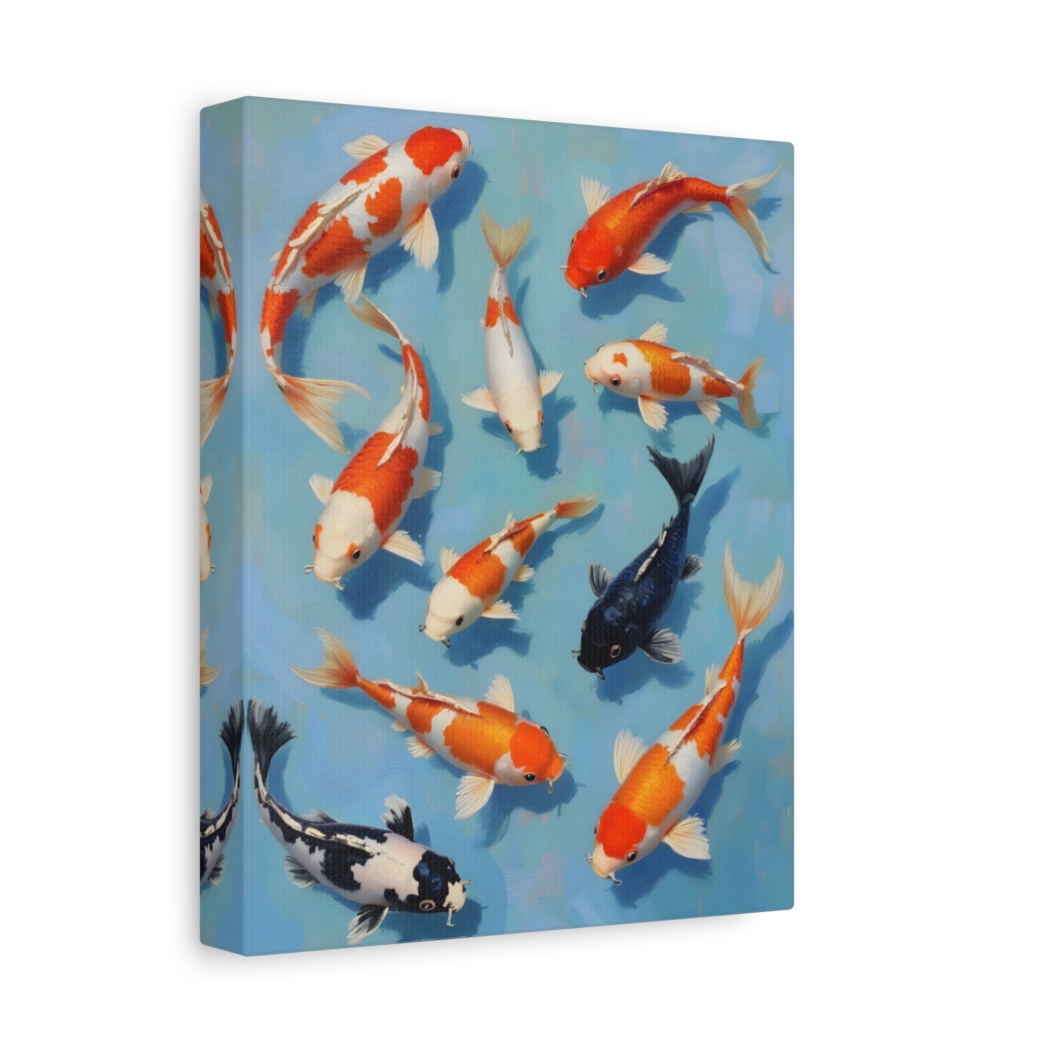 Koi Pond Canvas Art - Stretched Matte Fish Wall Decor