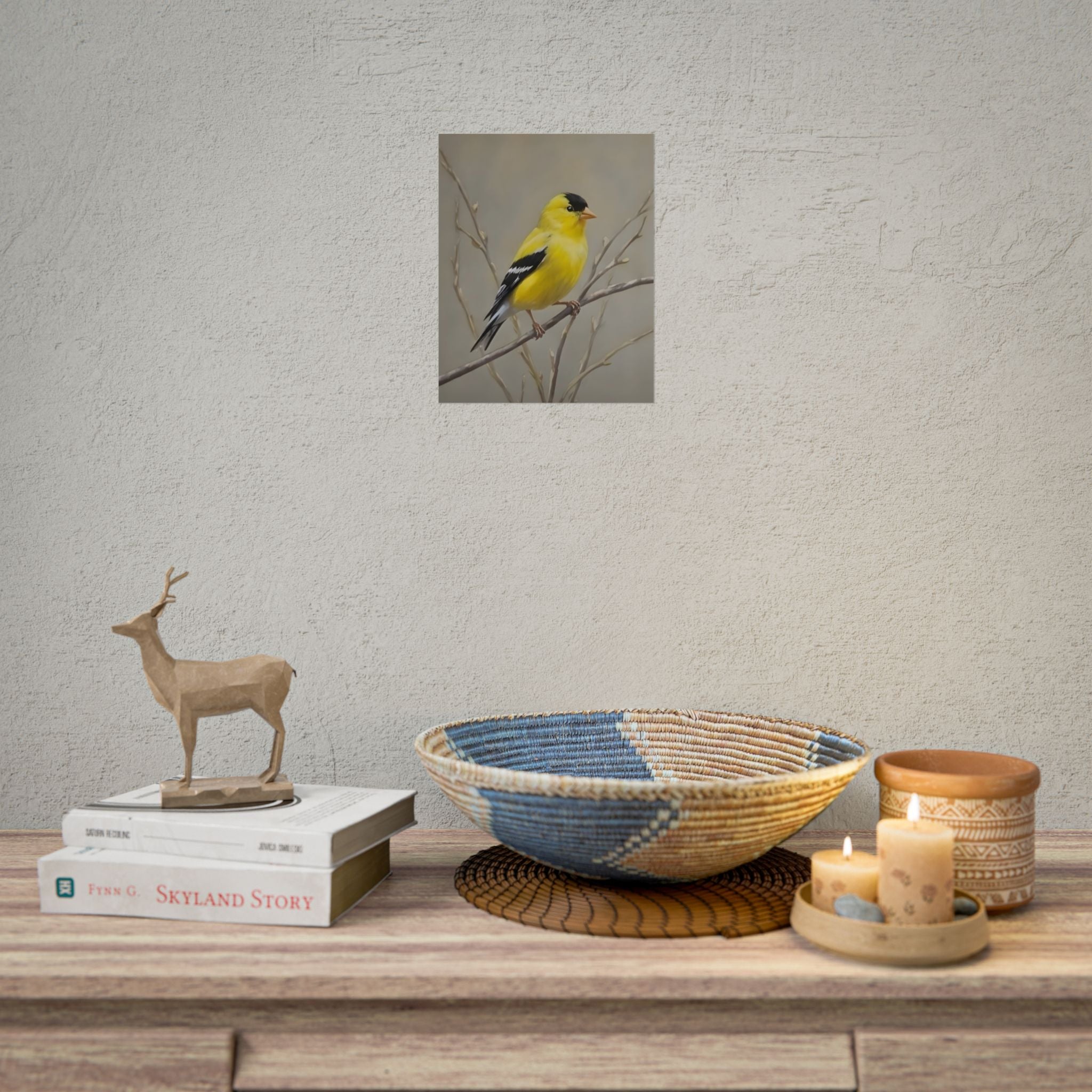 Goudvink Kunst Poster - Gele Zangvogel Print voor Natuurliefhebbers
