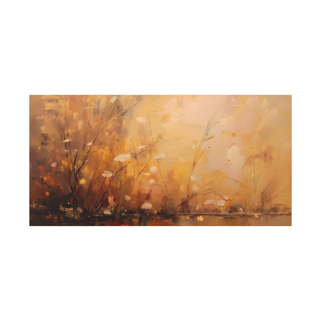 Golden Meadow Abstract Wall Art - Stretched Canvas