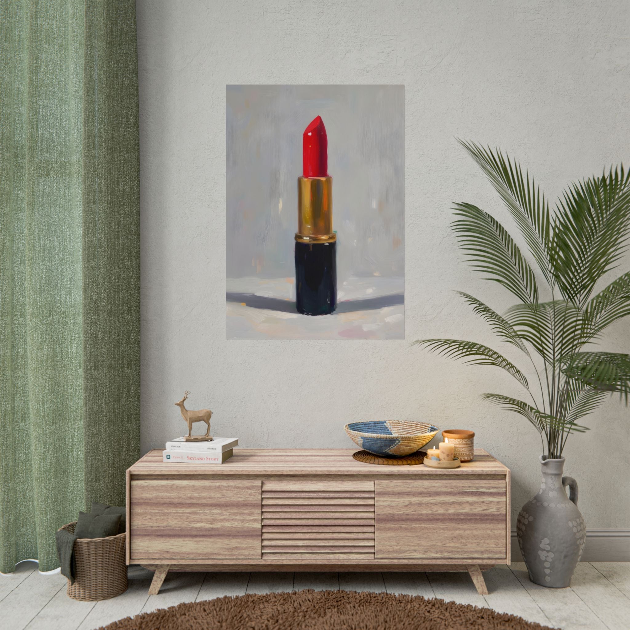 Lipstick Art Poster — Red Lipstick Still Life Rolled Poster