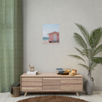 Pink Beach Cottage  Wall Art - Poster