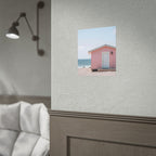 Pink Beach Cottage  Wall Art - Poster