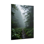 Misty Forest Path  Stretched Wall Art - Poster