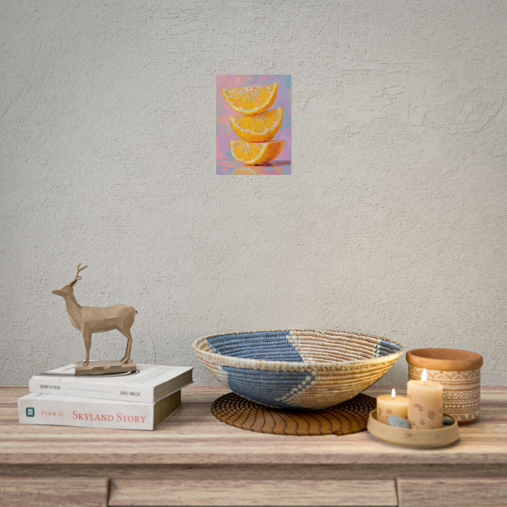 Citrus Slice - Stacked Lemon Wall Art - Stretched Poster