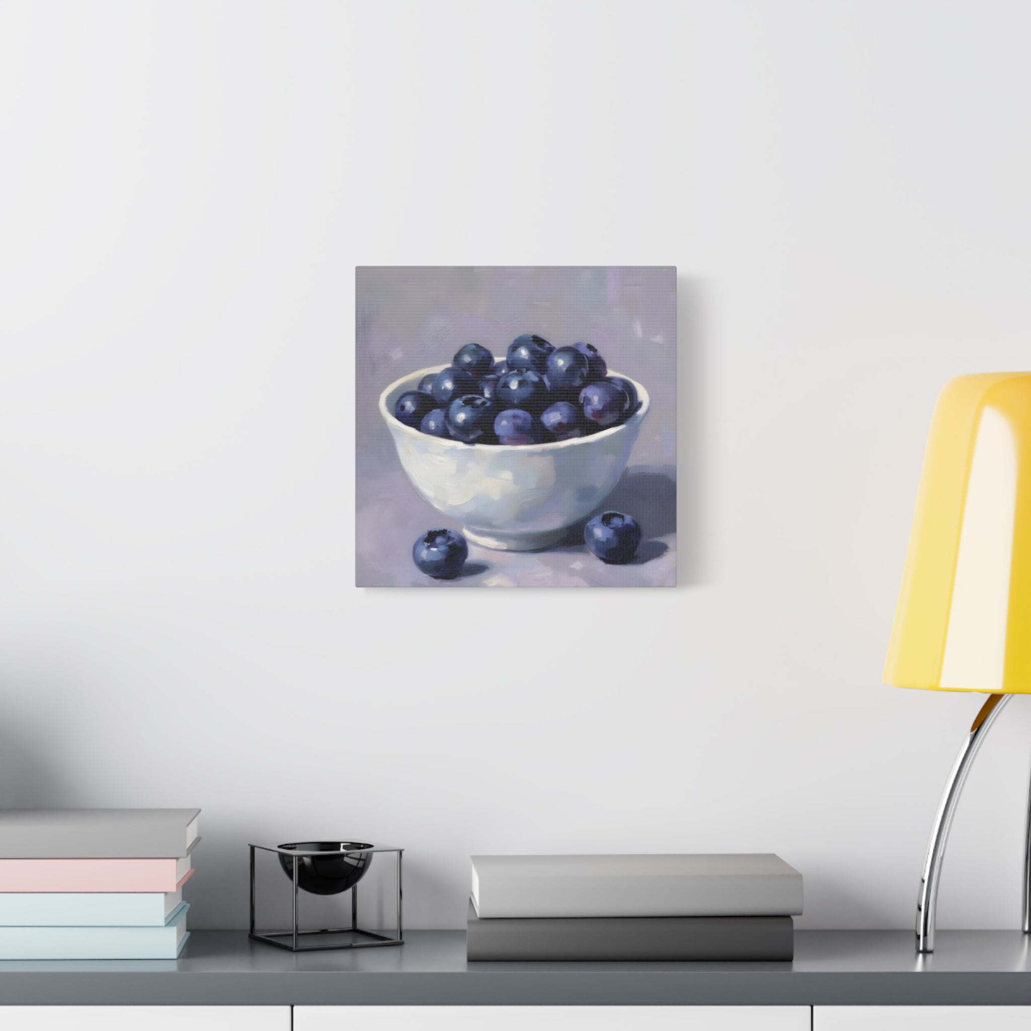 Blueberry Bowl Canvas Print — Still Life Wall Art