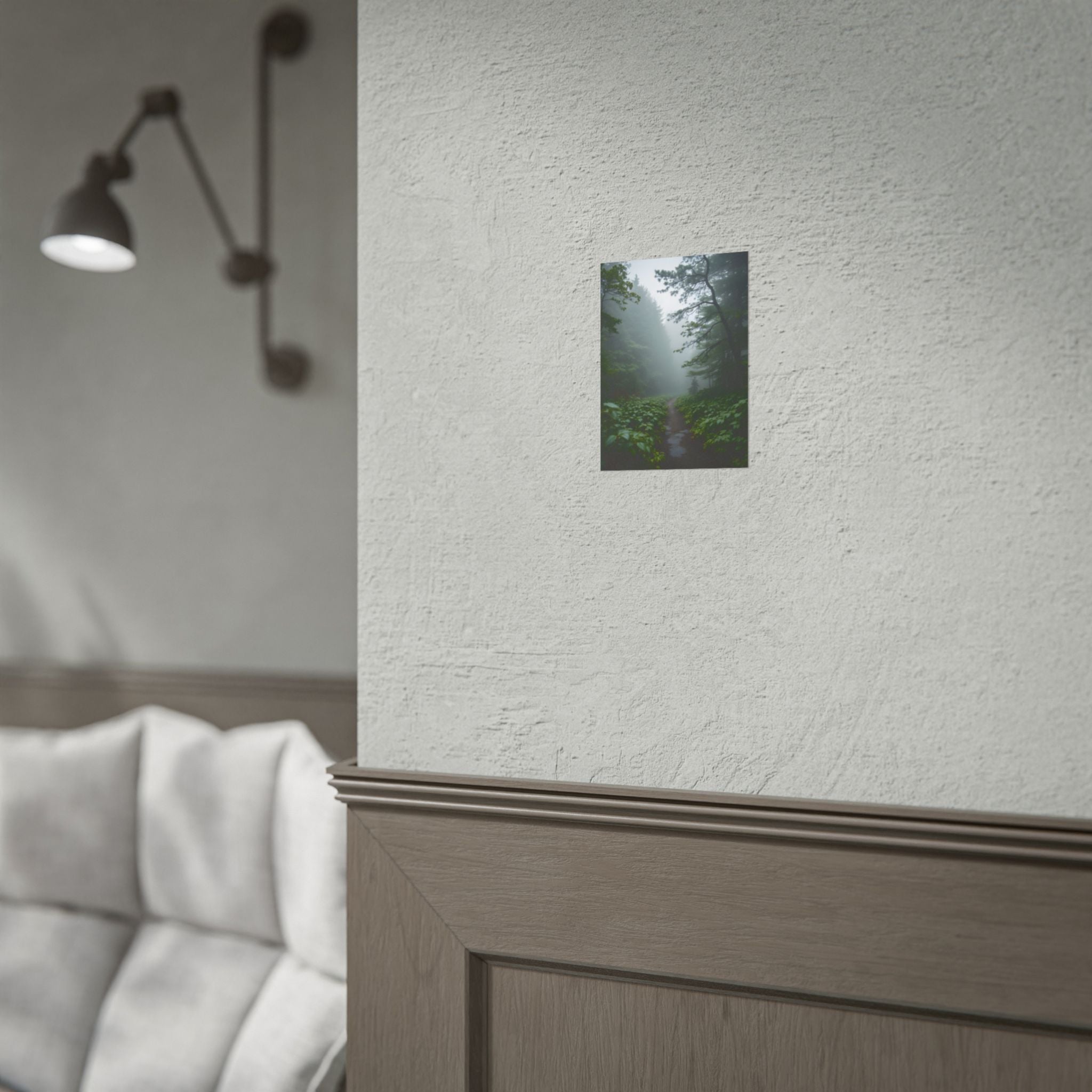 Misty Forest Path  Stretched Wall Art - Poster