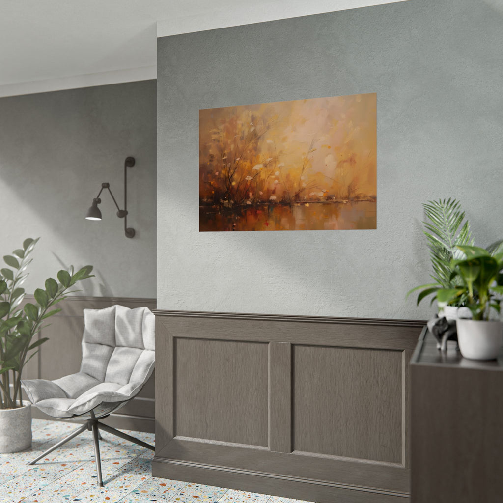 Golden Meadow Abstract Wall Art - Poster