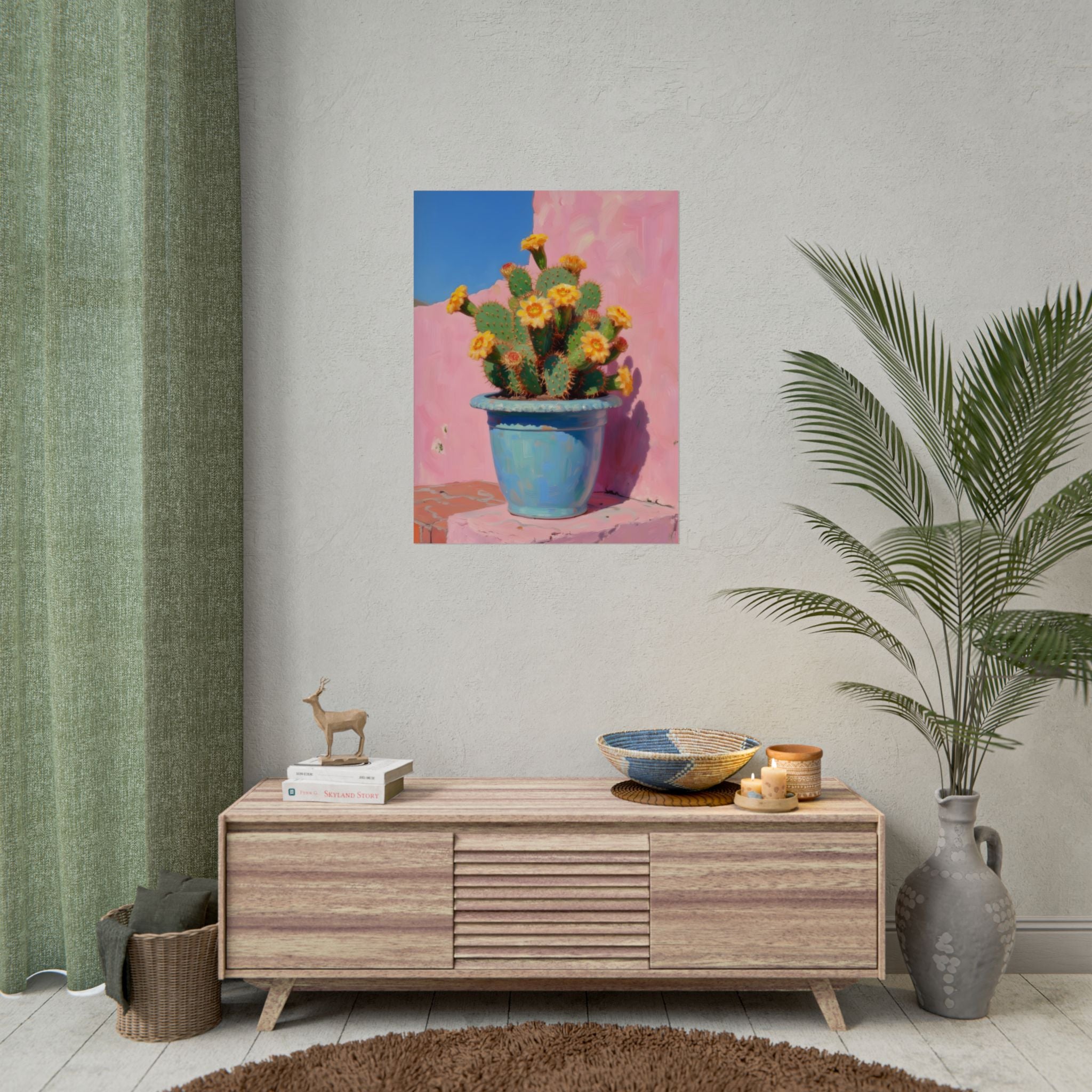 Cactus Roze Muurdecoratie - Poster 