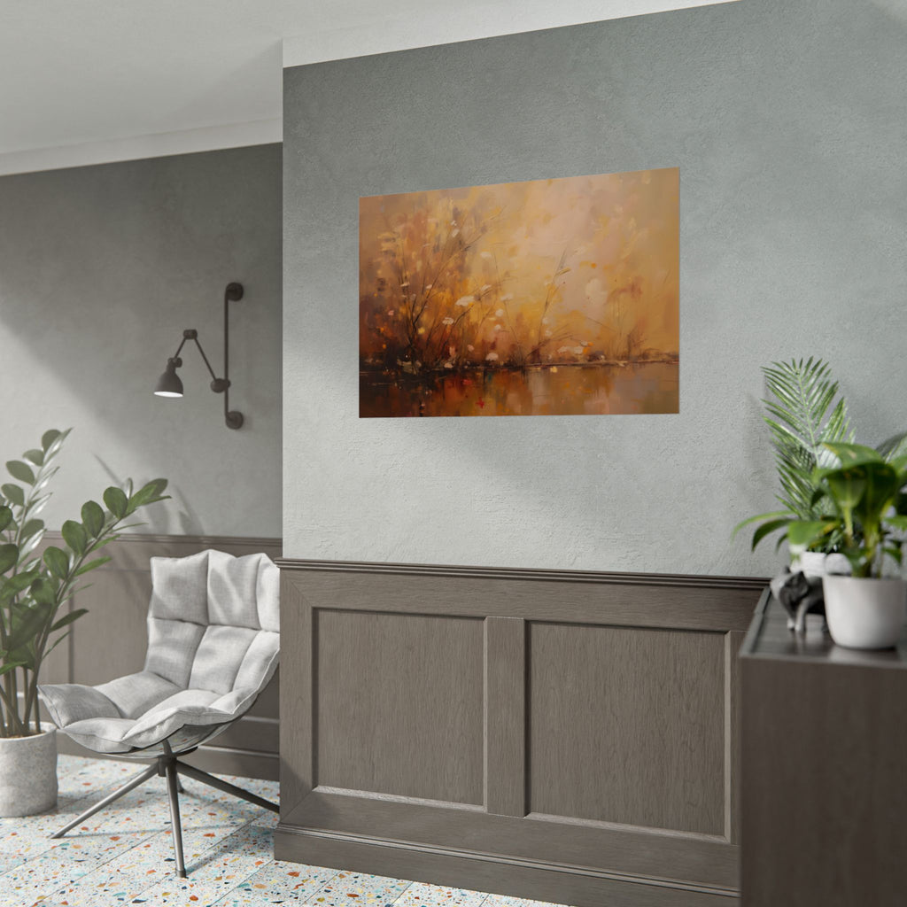 Golden Meadow Abstract Wall Art - Poster