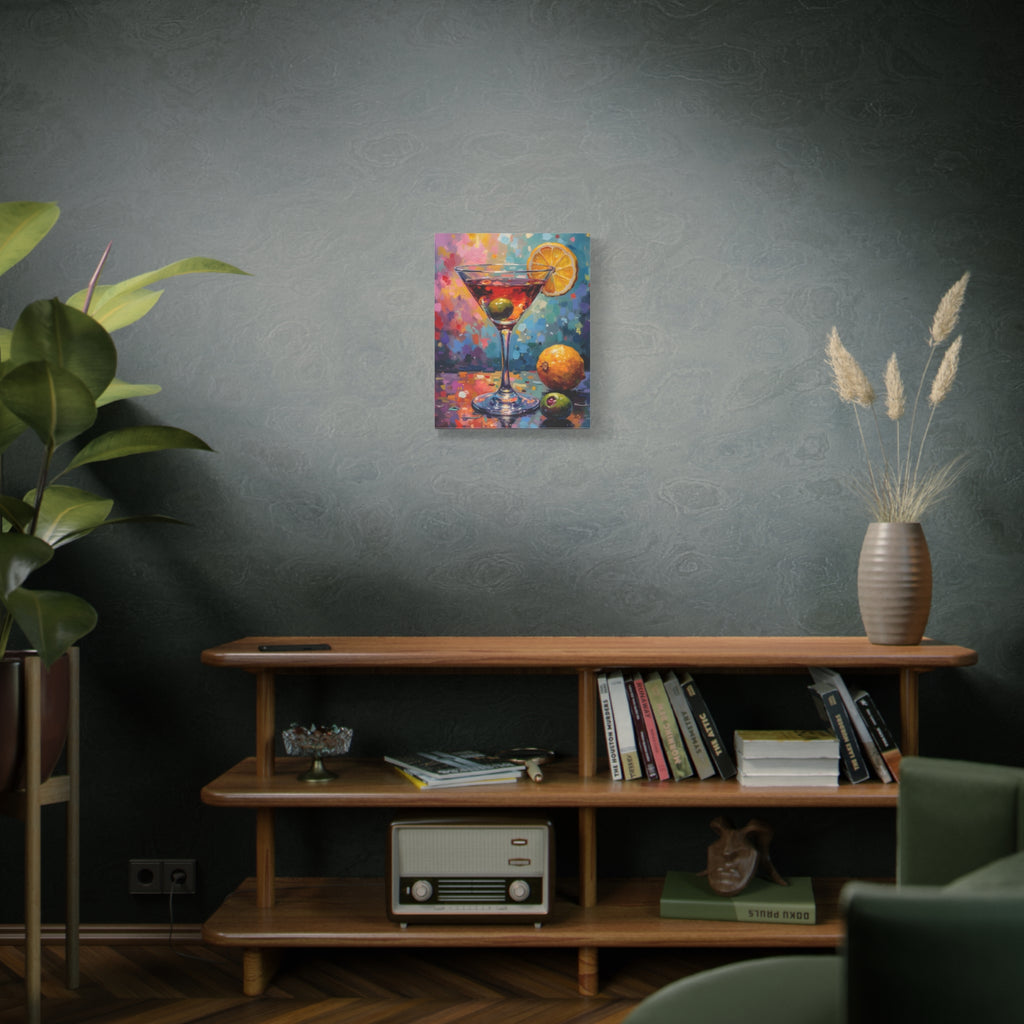 Colourful Martini Glass Matte Canvas Wall Art - Stretched canvas