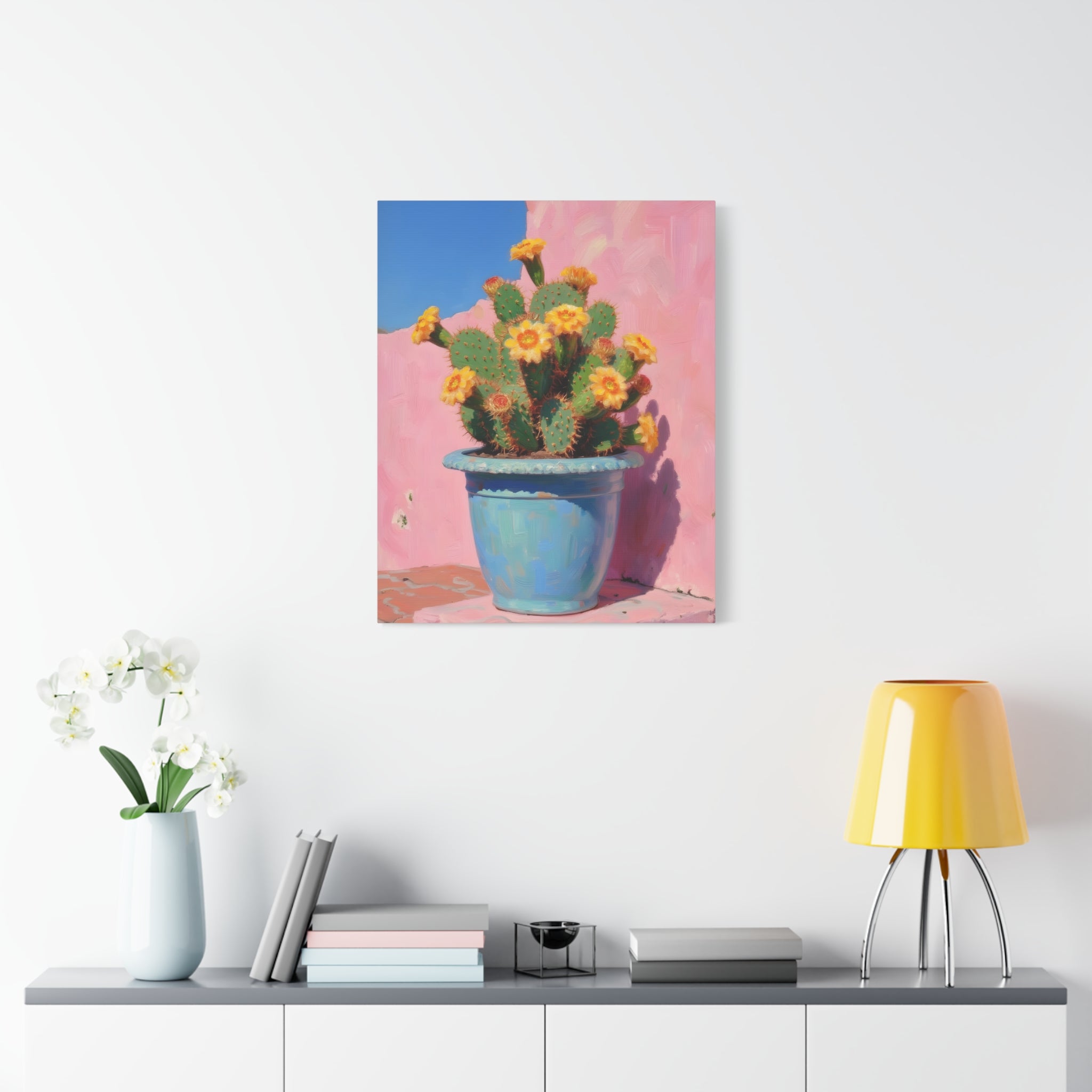 Cactus Pink Wall Art -  Stretched Canvas
