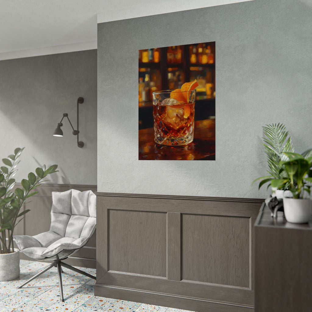 Whisky on Ice Wall Art -  Bar & Home Decor - Poster