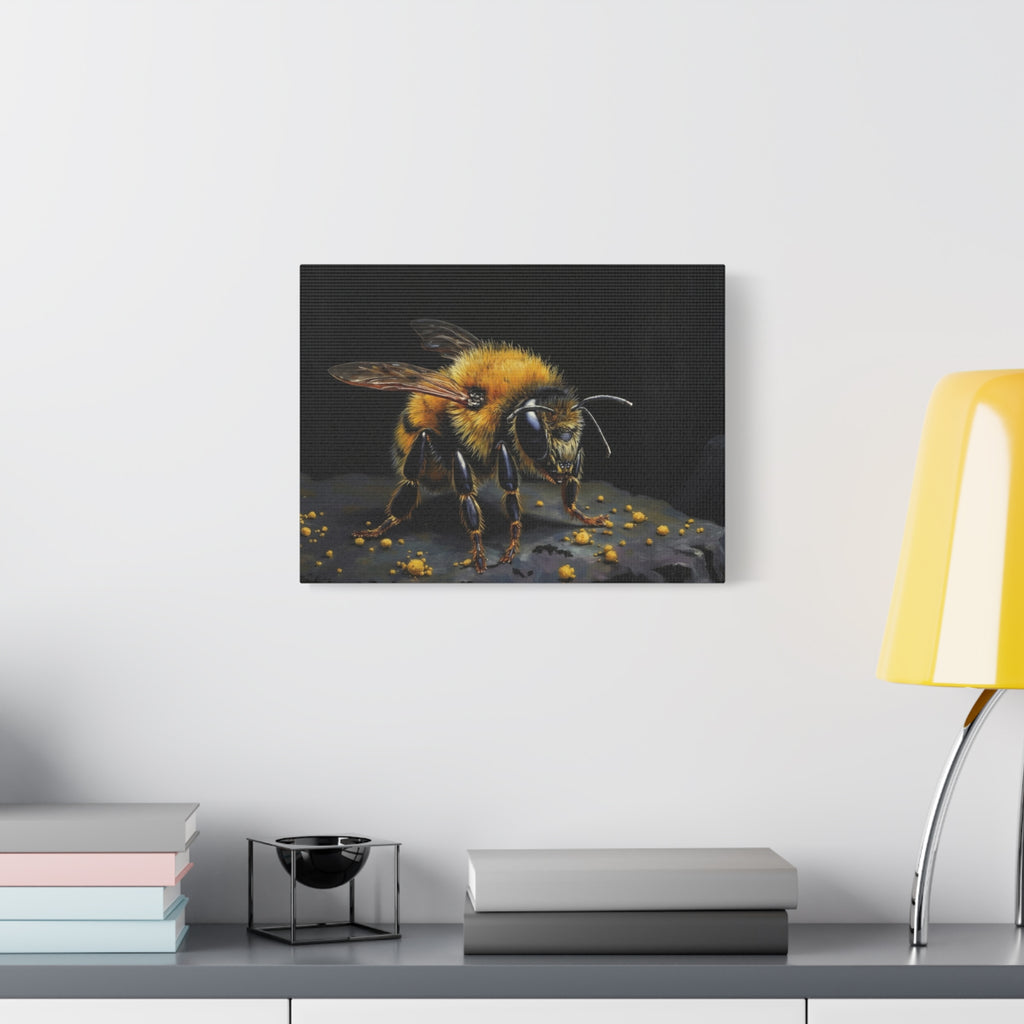 Bumblebee Canvas Print — Realistic Bee Wall Art on Matte Stretched Canvas