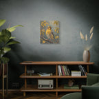 Goldfinch on a branch Wall Art - Stretched Canvas