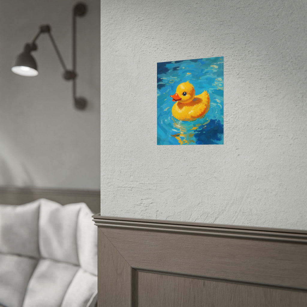 Rubber Duck Poster — Cute Yellow Duckling Wall Art, Nursery & Kids Room Decor