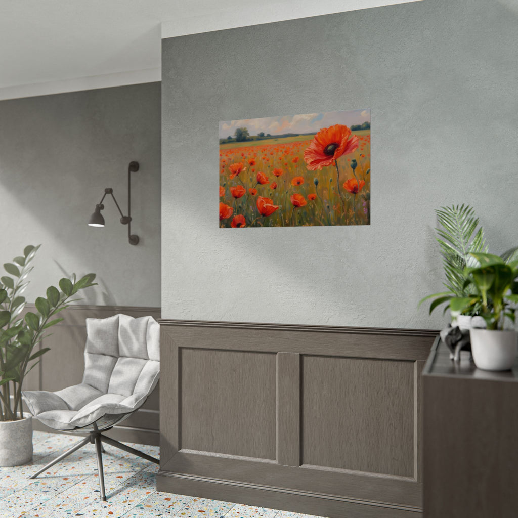 Poppy Field Art Poster - Rolled Floral Wall Print for Home & Office
