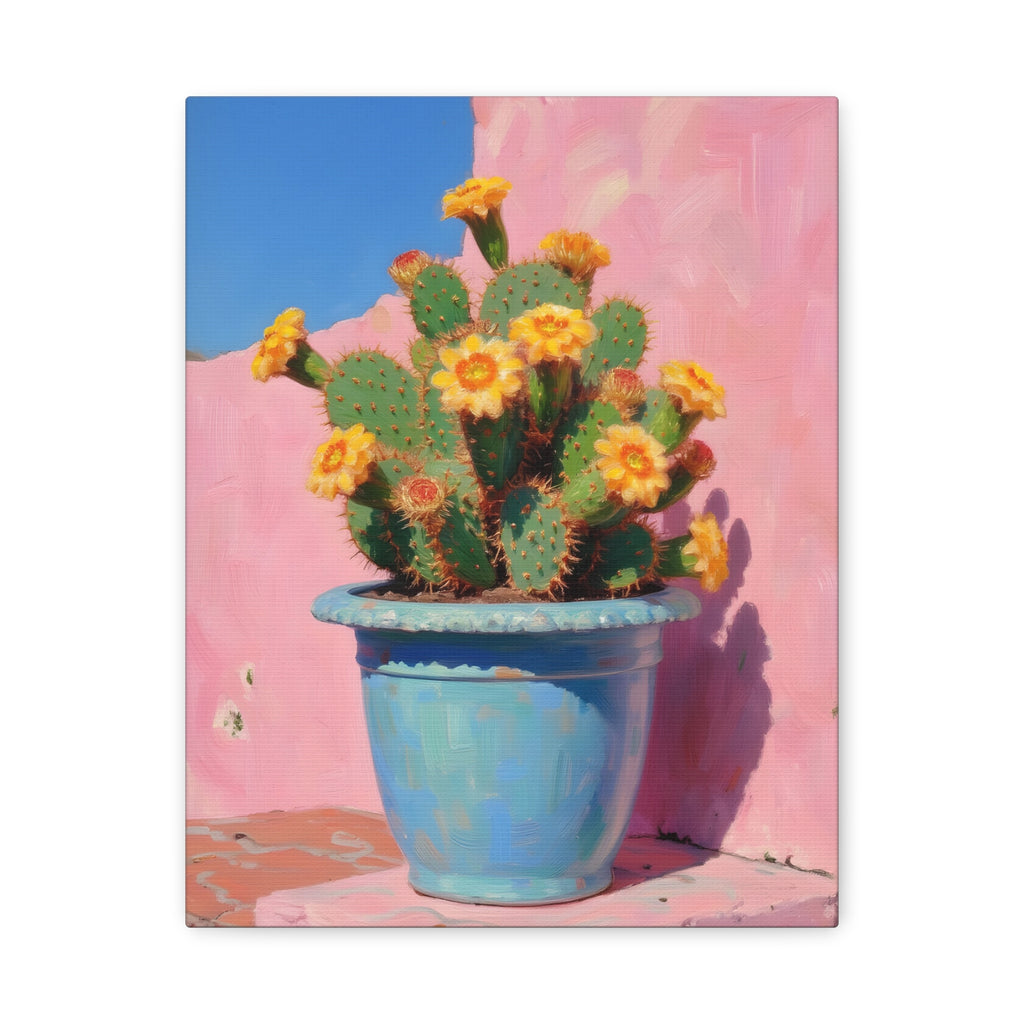 Cactus Pink Wall Art -  Stretched Canvas
