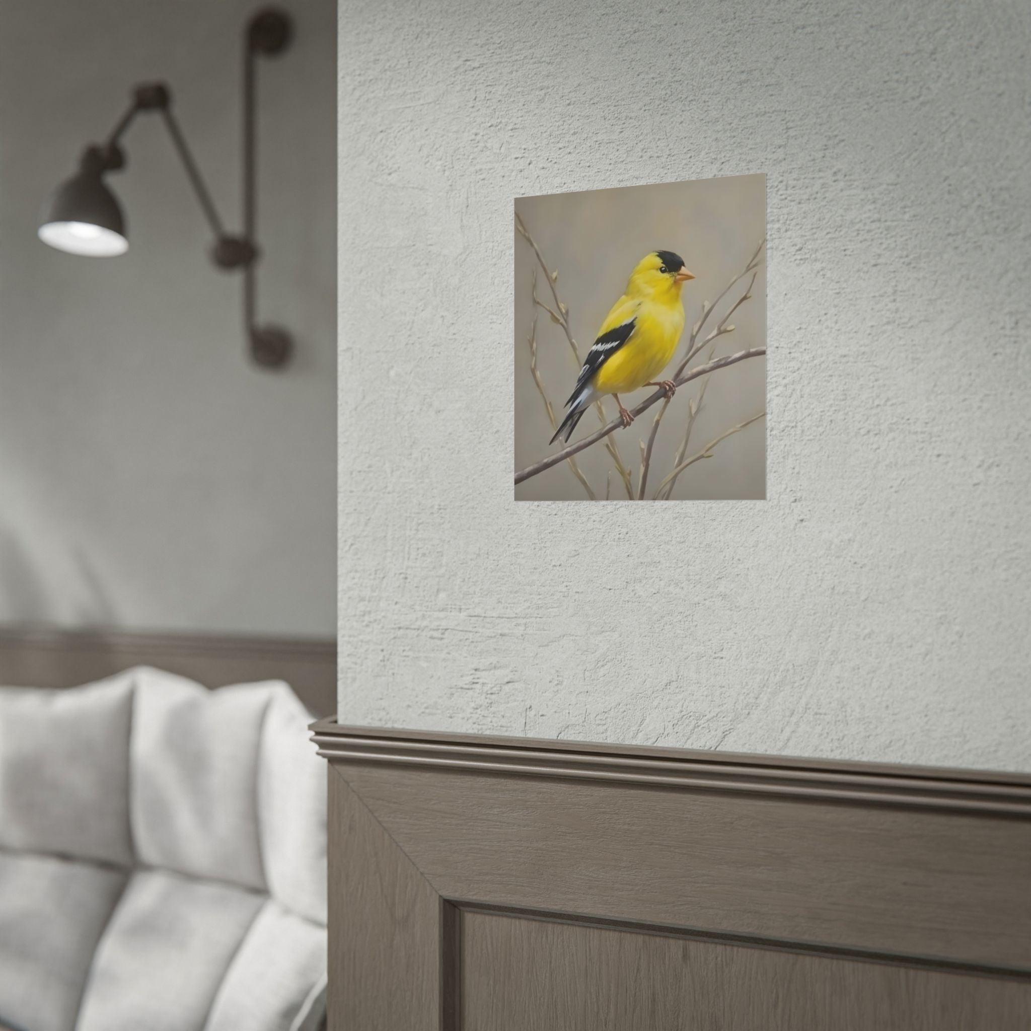 Goldfinch Art Poster - Yellow Songbird Print for Nature Lovers