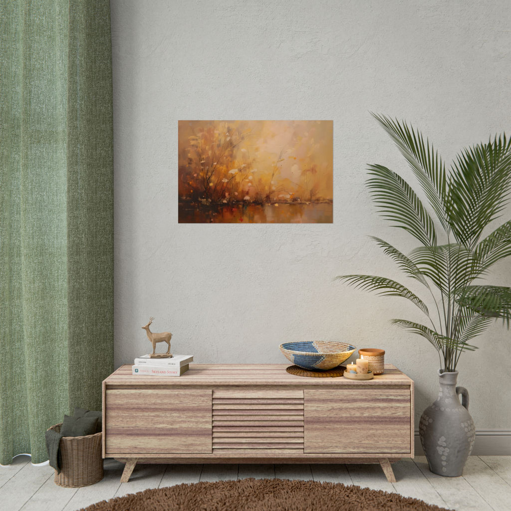 Golden Meadow Abstract Wall Art - Poster