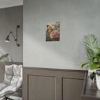 Butterfly on Pink Rose Wall Art - Poster