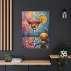 Colourful Martini Glass Matte Canvas Wall Art - Stretched canvas