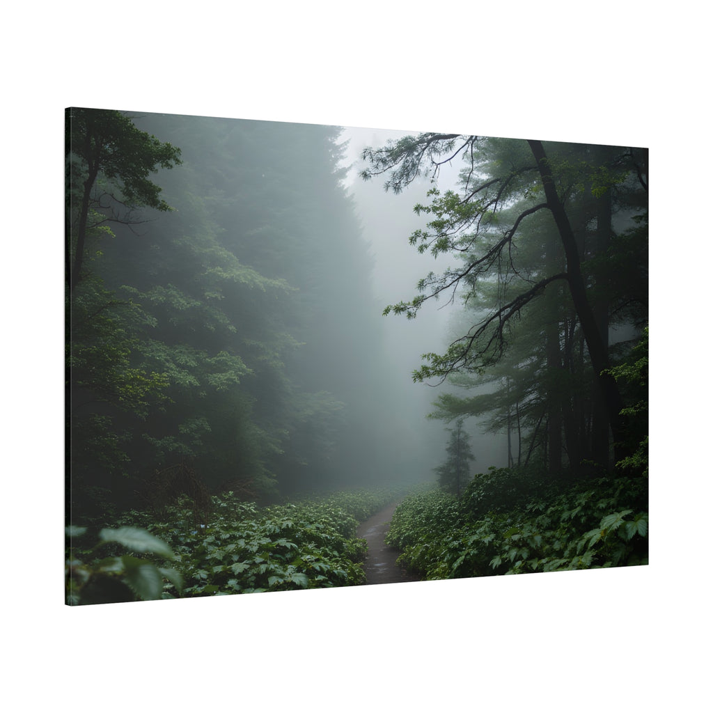 Misty Forest Path  Stretched Wall Art - Canvas Print
