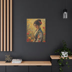 Asian Floral Lady Wall Art - Stretched Canvas
