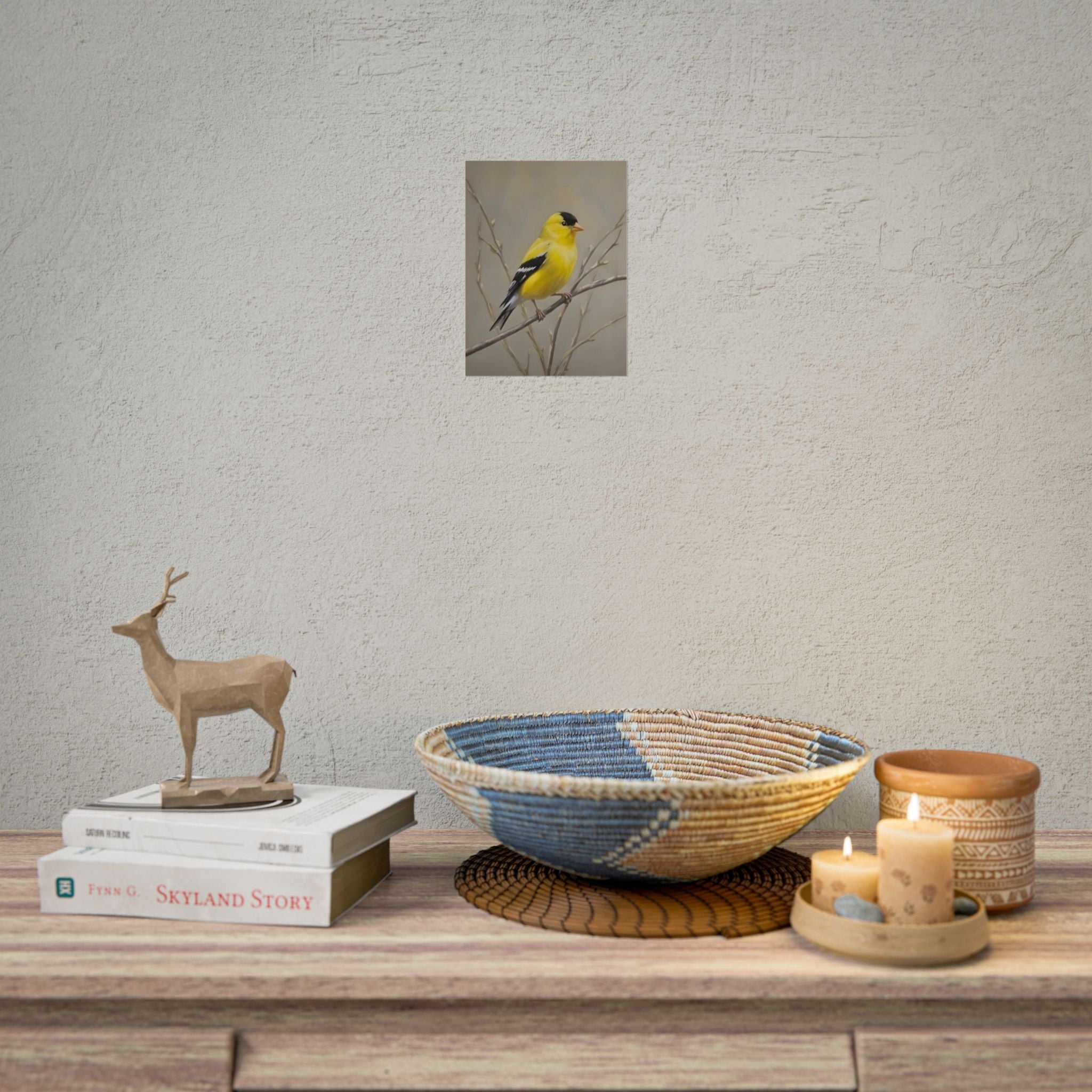 Goudvink Kunst Poster - Gele Zangvogel Print voor Natuurliefhebbers