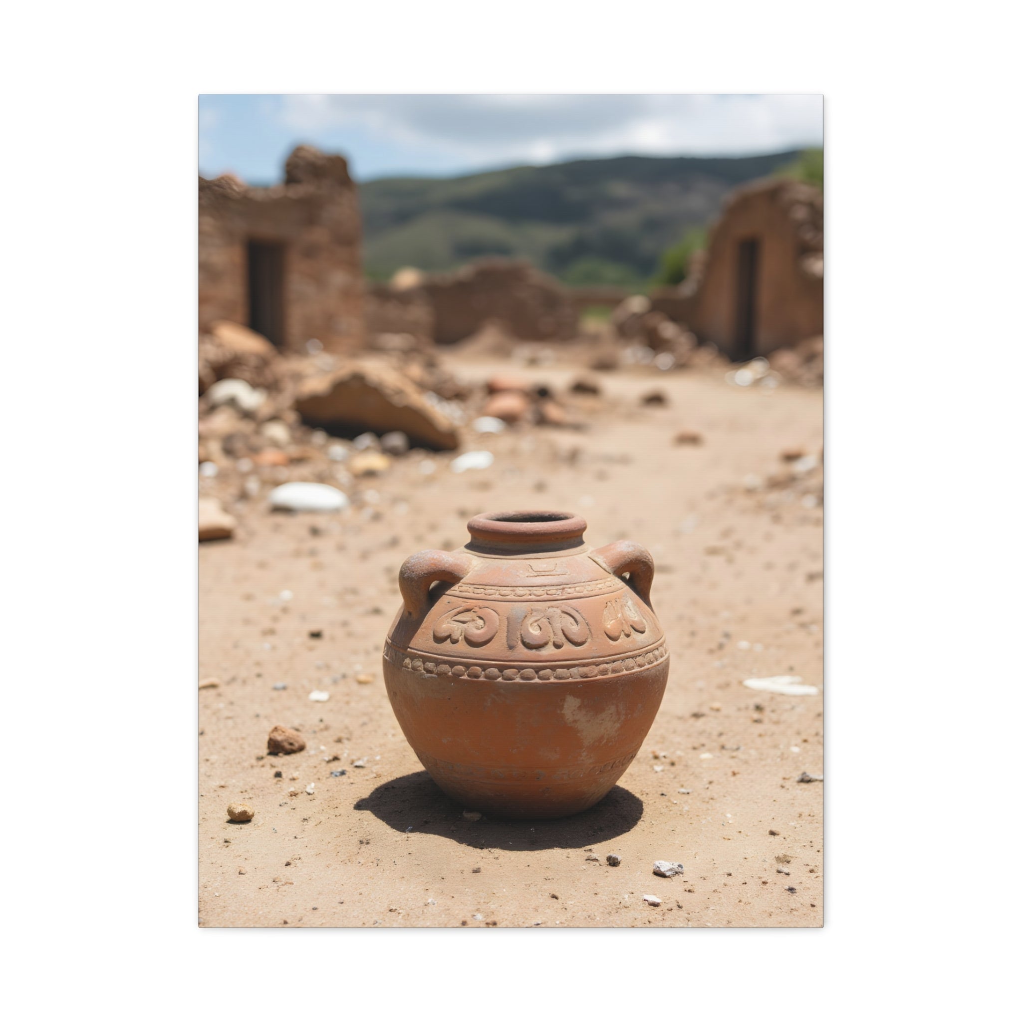 Rustieke Terracotta Pot Foto Canvas