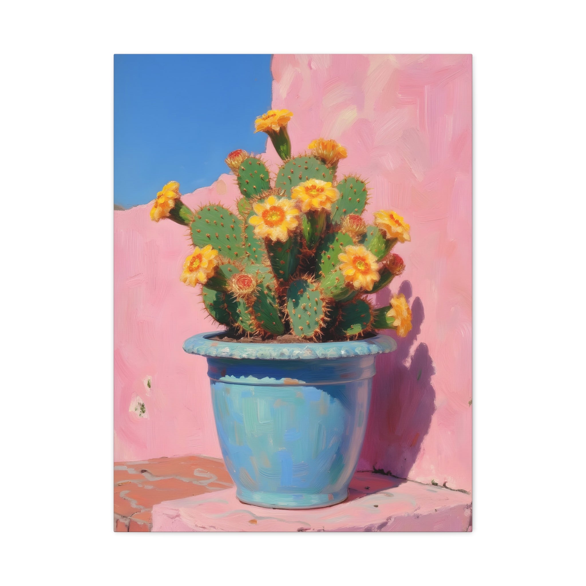 Cactus Pink Wall Art -  Stretched Canvas