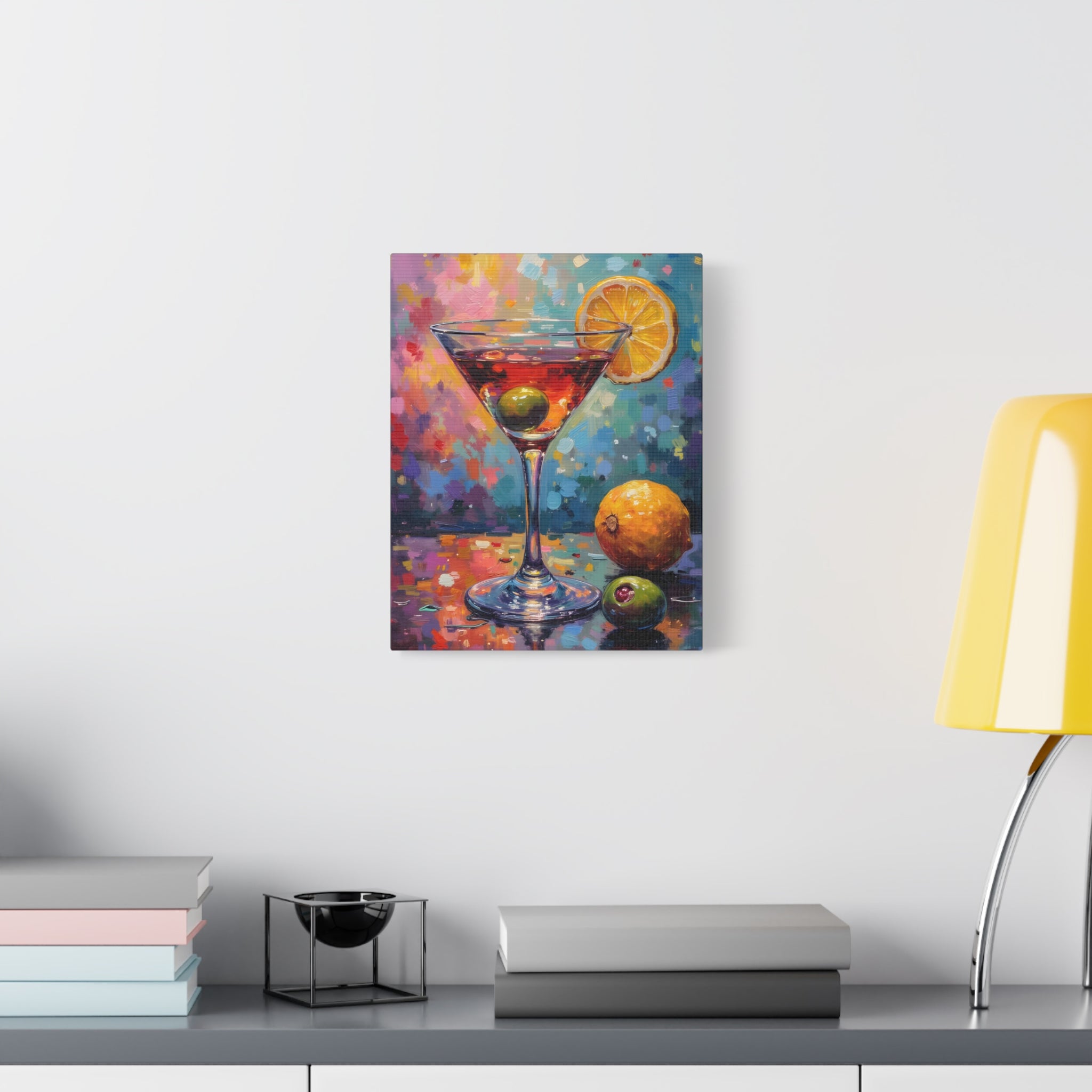 Colourful Martini Glass Matte Canvas Wall Art - Stretched canvas