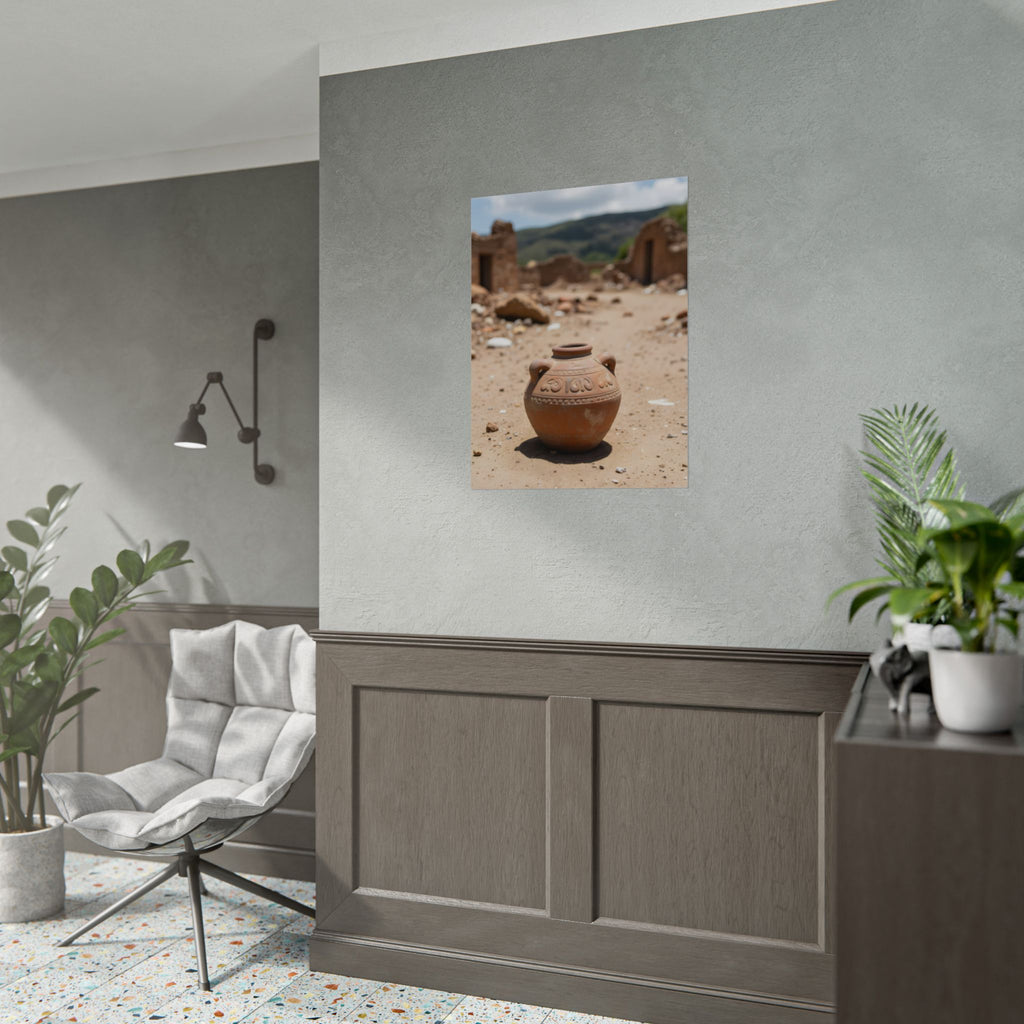 Rustic Terracotta  Clay Pot Desert Poster - Rolled Photo Print