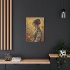 Asian Floral Lady Wall Art - Stretched Canvas