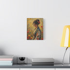 Asian Floral Lady Wall Art - Stretched Canvas