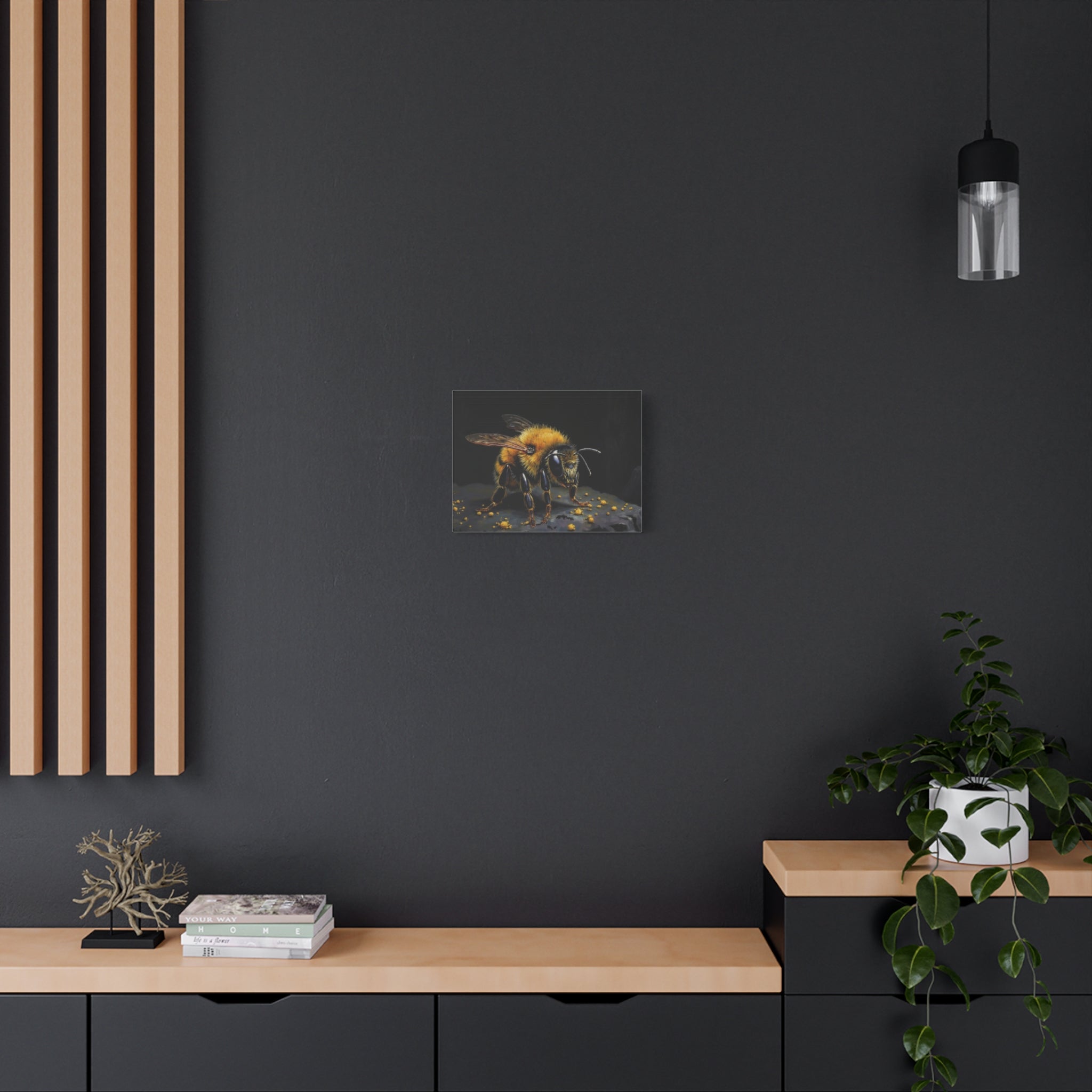 Bumblebee Canvas Print — Realistic Bee Wall Art on Matte Stretched Canvas