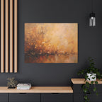 Golden Meadow Abstract Wall Art - Stretched Canvas