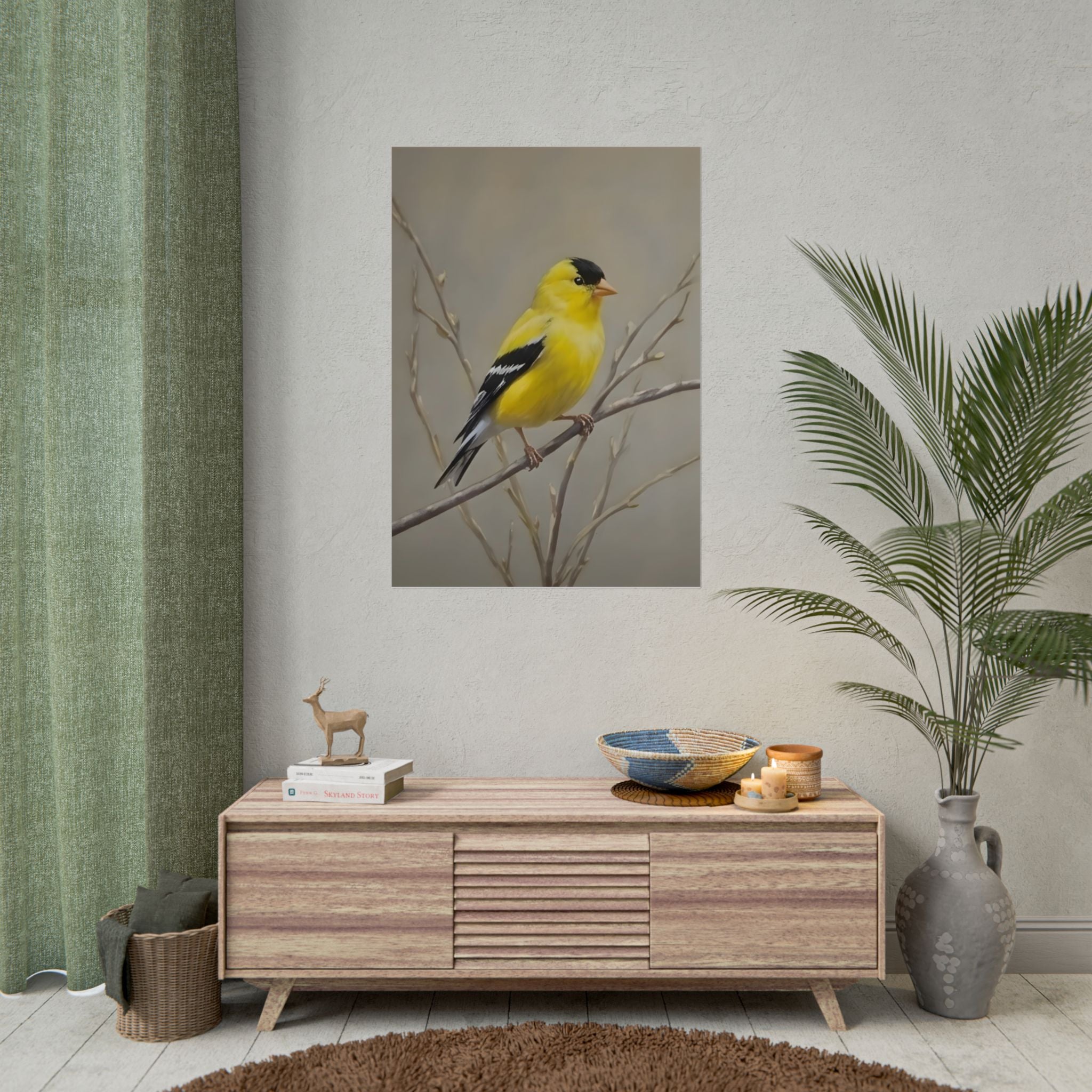 Goudvink Kunst Poster - Gele Zangvogel Print voor Natuurliefhebbers