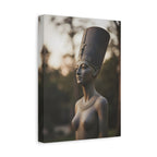 Nefertiti Bronze Statue Wall Art - Egyptian Sculpture Photography - Queen of Egypt - Stretched Canvas