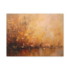 Golden Meadow Abstract Wall Art - Stretched Canvas