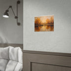 Autumn at the lake with rowboats - Poster