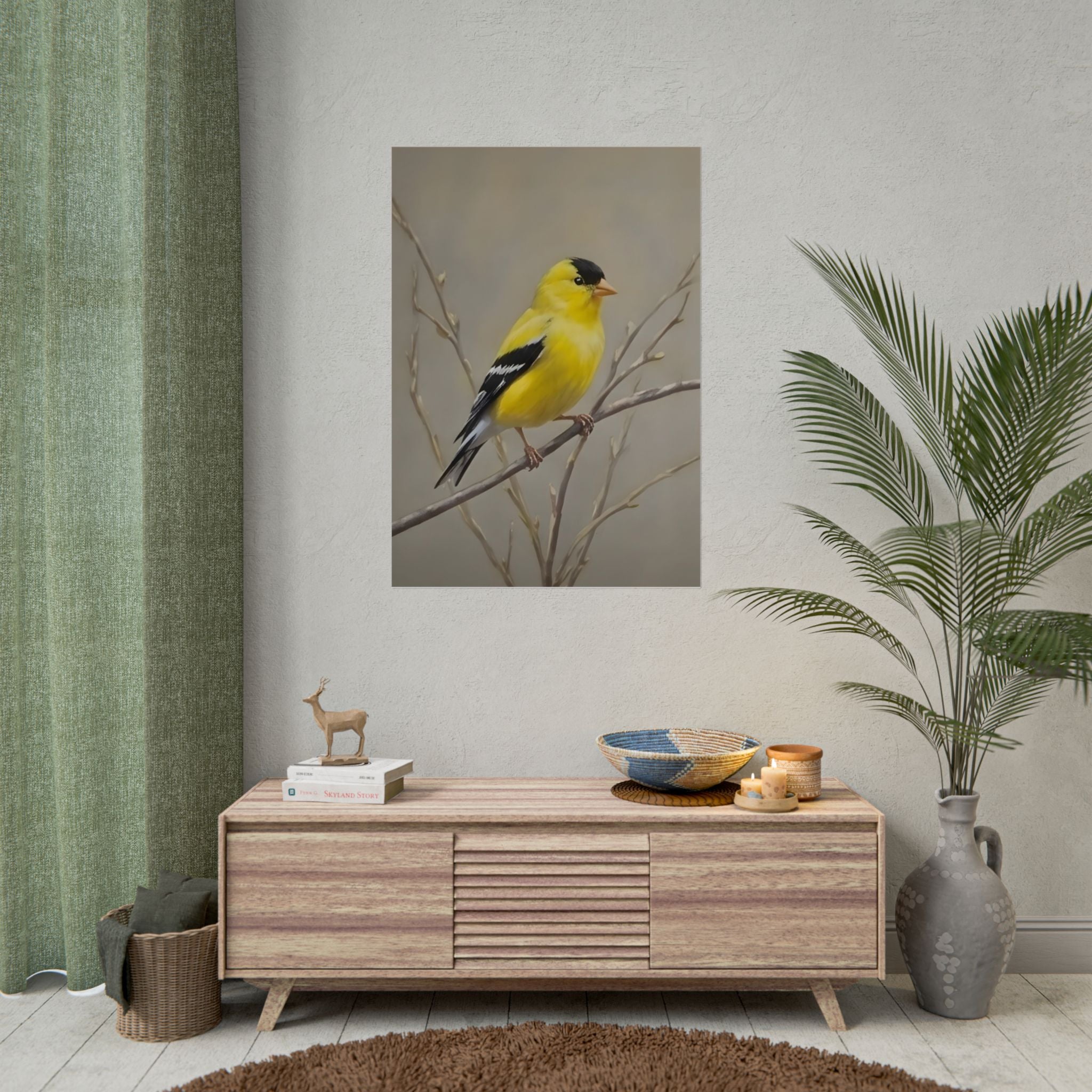 Goudvink Kunst Poster - Gele Zangvogel Print voor Natuurliefhebbers