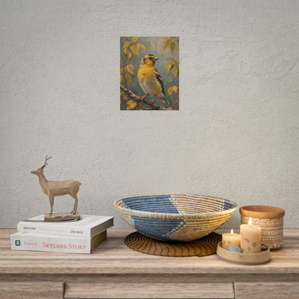 Goldfinch on a branch Wall Art - Poster