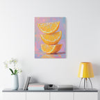 Citrus Slice - Stacked Lemon Wall Art - Stretched Canvas